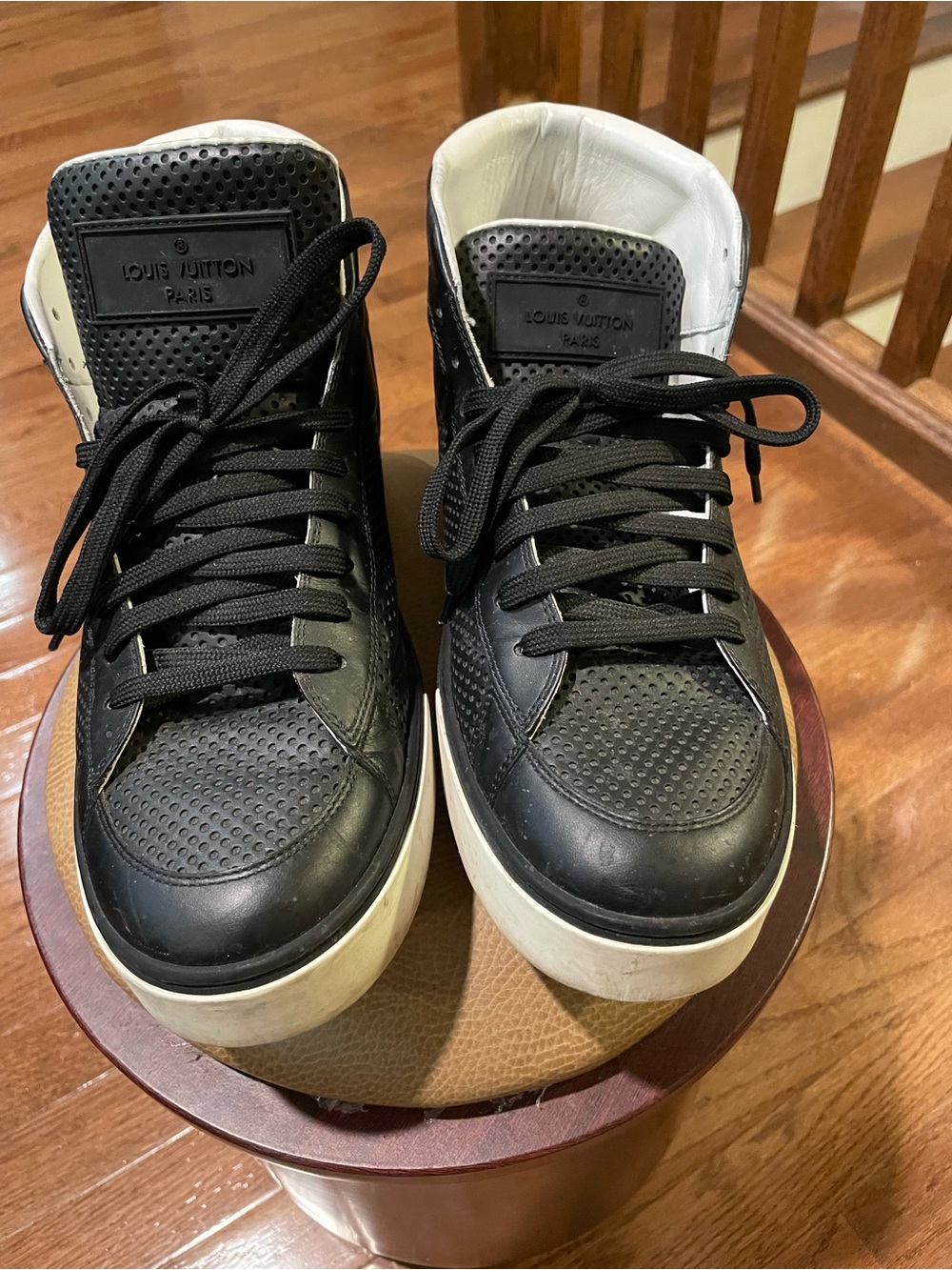 Louis Vuitton Damier Black and White Men’s High-Top Sneakers LV 6.5 fits US 8.5